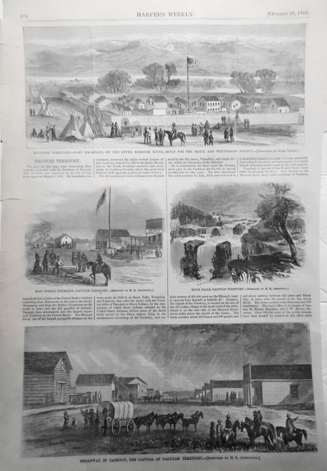 Dacotah Territory : 4 prints - Harper's Weekly October 28, 1865