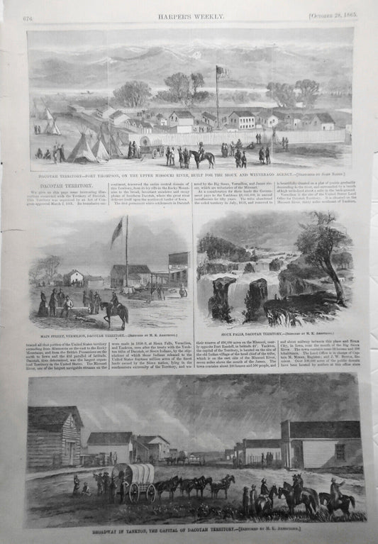Dacotah Territory : 4 prints - Harper's Weekly October 28, 1865