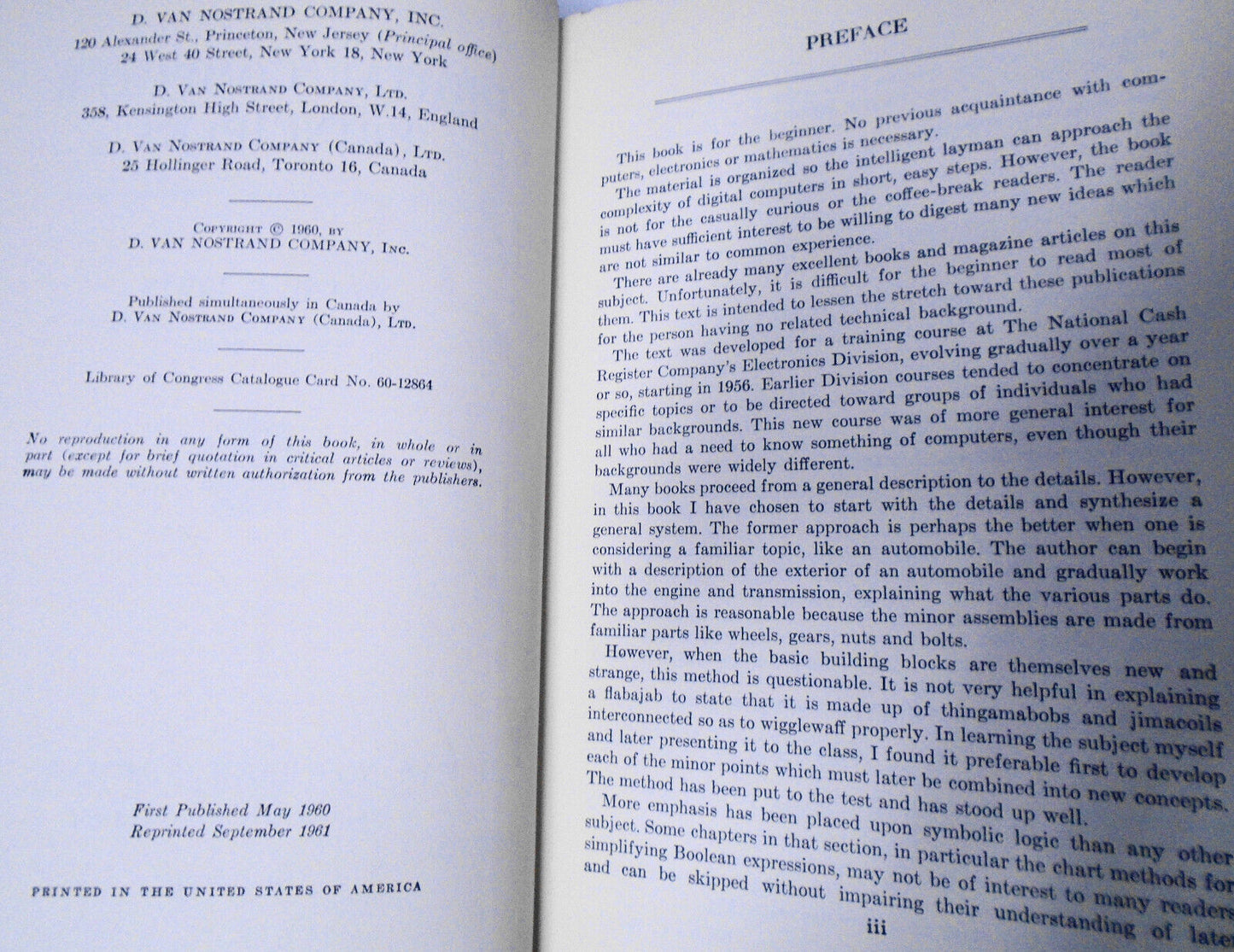 Digital Computer Principles, by Wayne C Irwin. 1961 Hardcover/DJ