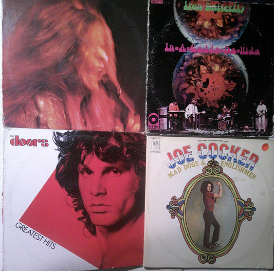 4 LPs lot: Janis, Doors, Iron Butterfly & Joe Cocker - Acid / Psychedelic rock
