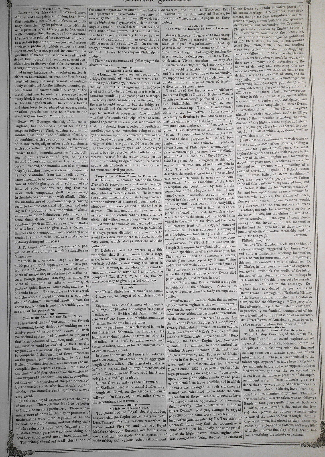 Scientific American, December 29, 1855. Franklin's great discovery; etc