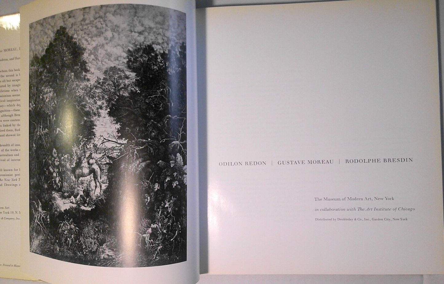Odilon Redon, Gustave Moreau, Rodolphe Bresdin - 1961 Hardcover/DJ MOMA catalog