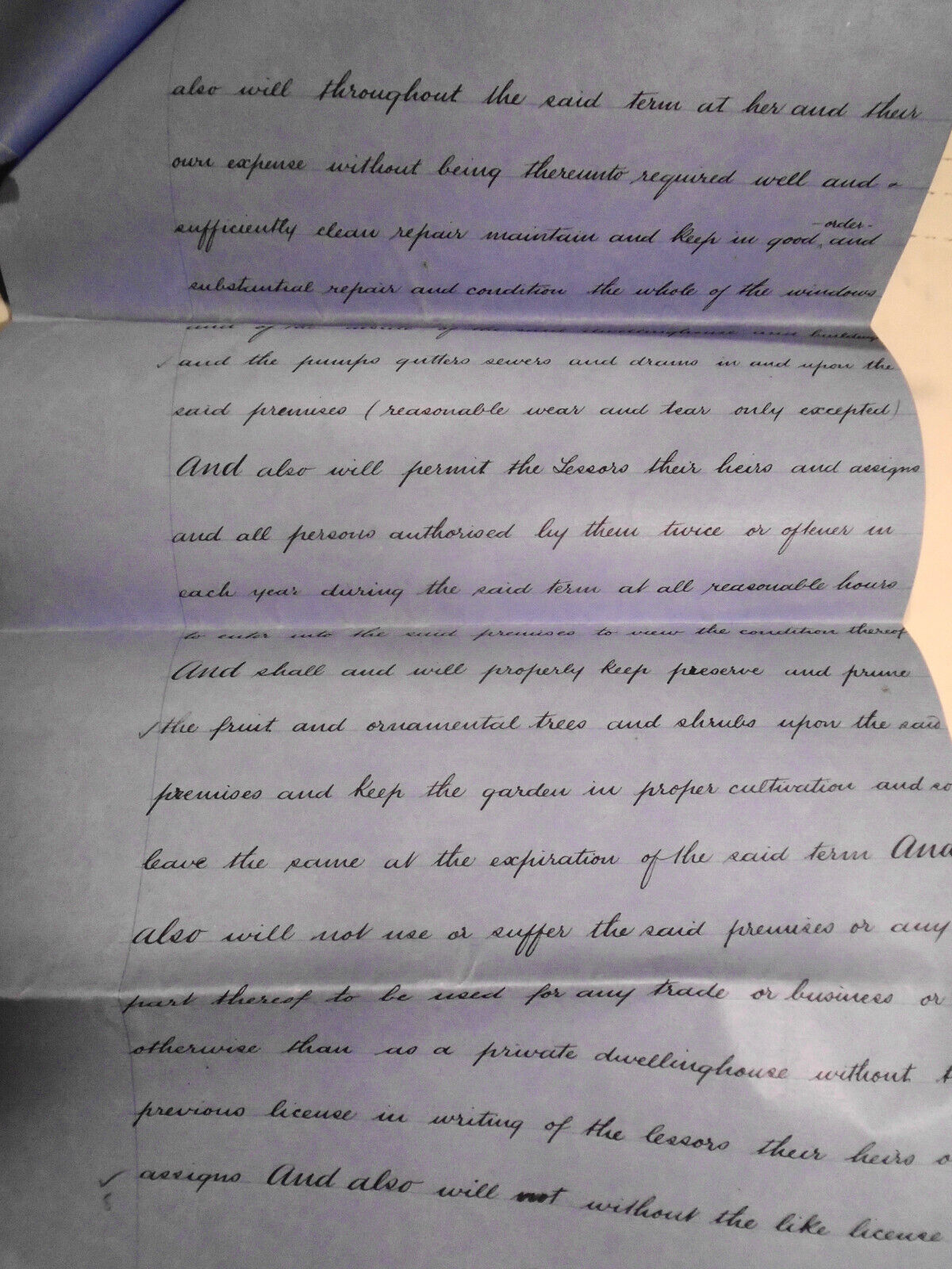 1889 Lease indenture. Hereford, England. Clark and Martin to Mrs. Annie Ballard.