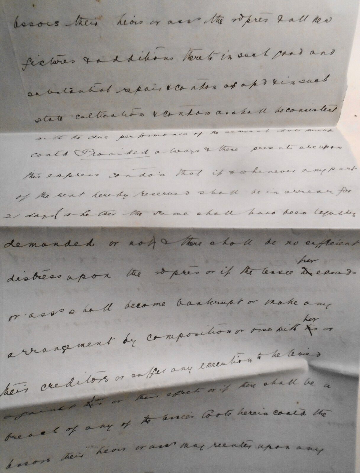 1889 Lease draft. Hereford, England. Clark and Martin to Mrs. Annie Ballard.