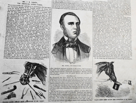The American Horse-Tamer, Mr. J. S. Rarey - Frank Leslie's, May 15, 1858