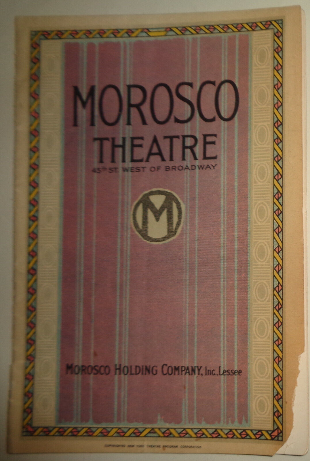 "THE FIREBRAND" - Souvenir Program NEW YORK: MOROSCO THEATRE, 1924.