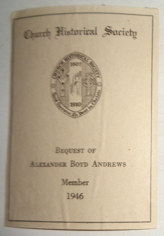 Church Historical Society Ex Libris Bookplate  - 1946