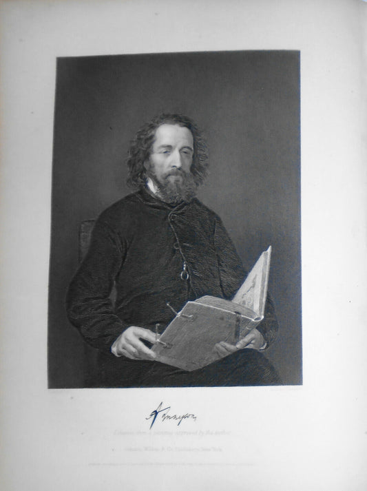 Alfred Lord Tennyson  -- 1873 engraving  - Duyckinck Portrait Gallery