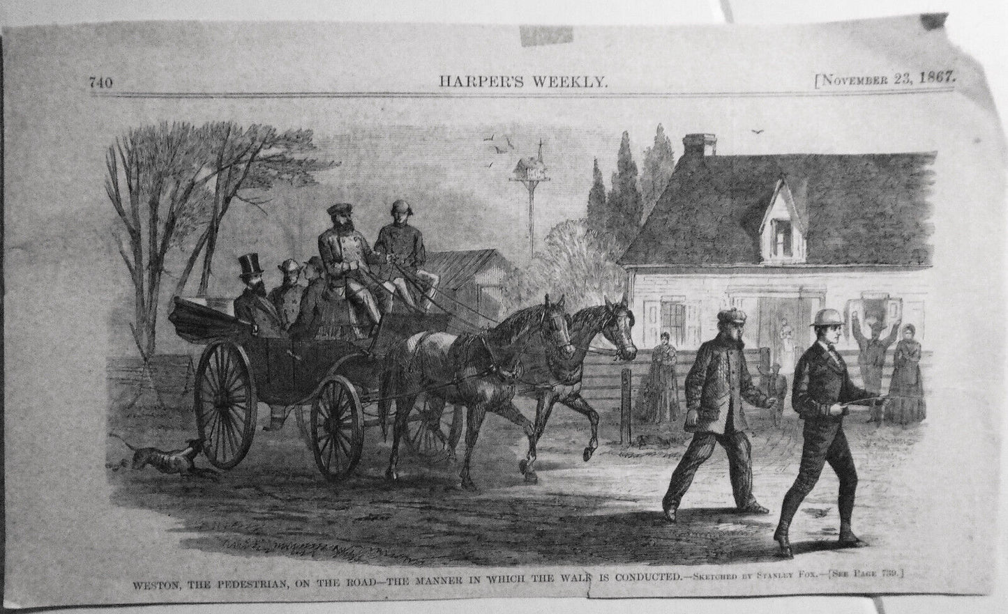 Weston, The Pedestrian, On The Road - Harper's Weekly, 1867