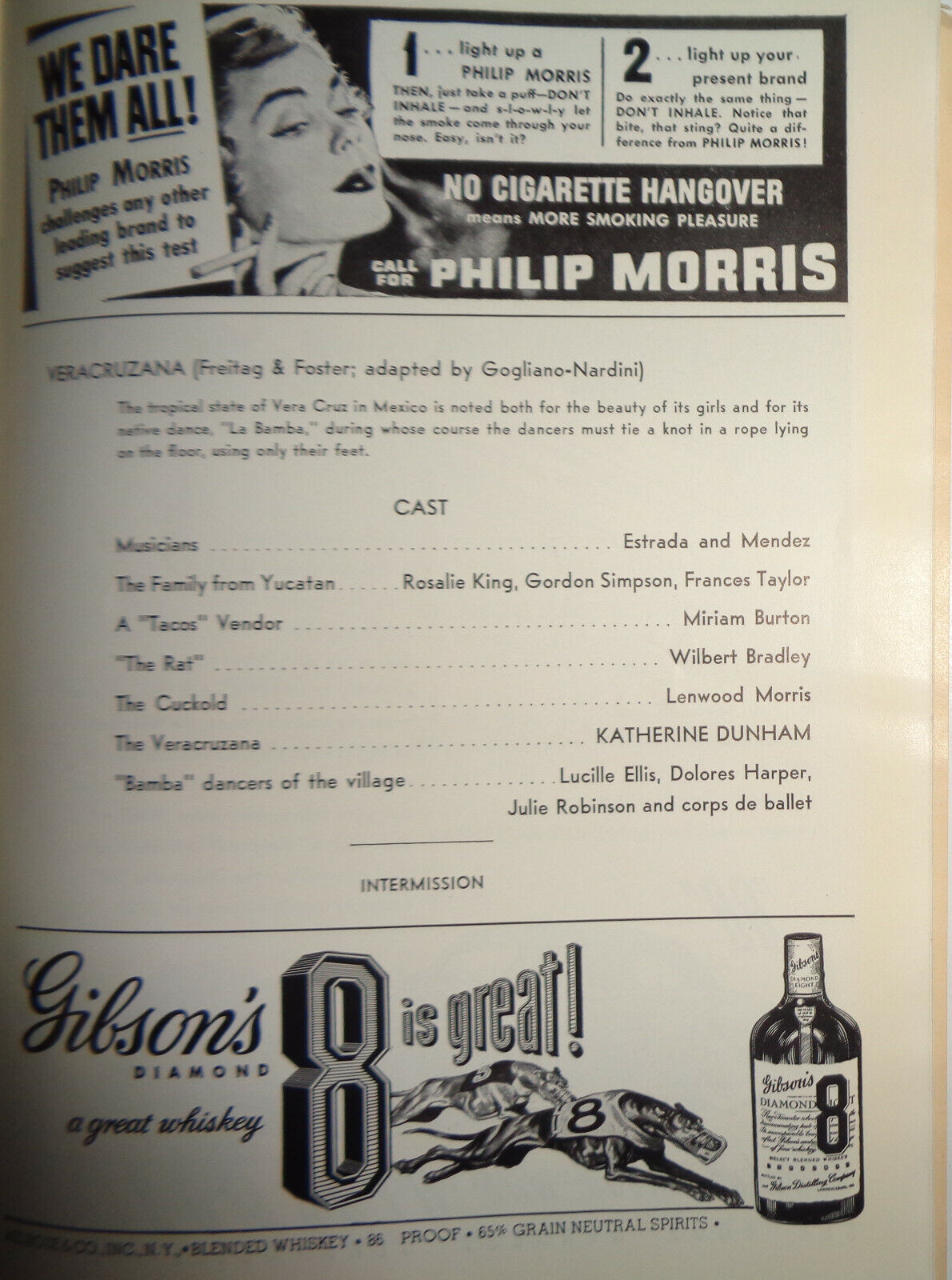 KATHERINE DUNHAM & HER COMPANY S. Hurok presents - THE PLAYBILL - APRIL 24, 1950