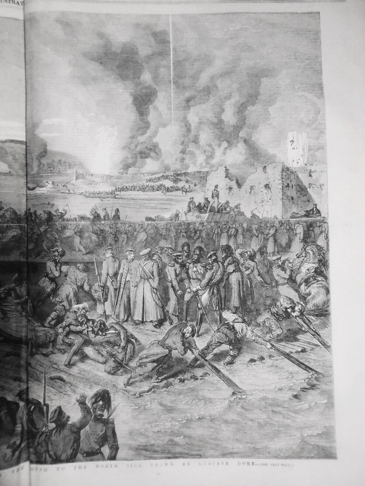 The Siege of Sebastopol - Retreat of the Russians, by Gustave Dore, 1855