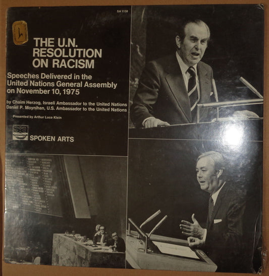 The U.N. Resolution on Racism - LP - by Daniel P Moynihan; Chaim Herzog; SEALED