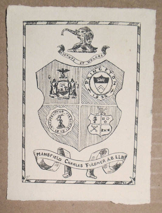 Mansfield Charles Fuldner - Armorial Bookplate