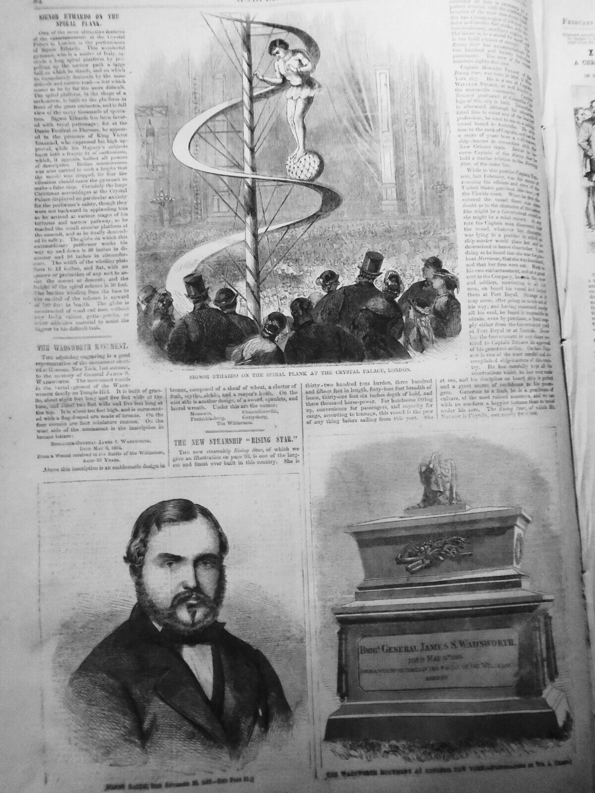 1866 Blind Tom, Negro Pianist - Harper's Weekly, 2/10 Original complete issue