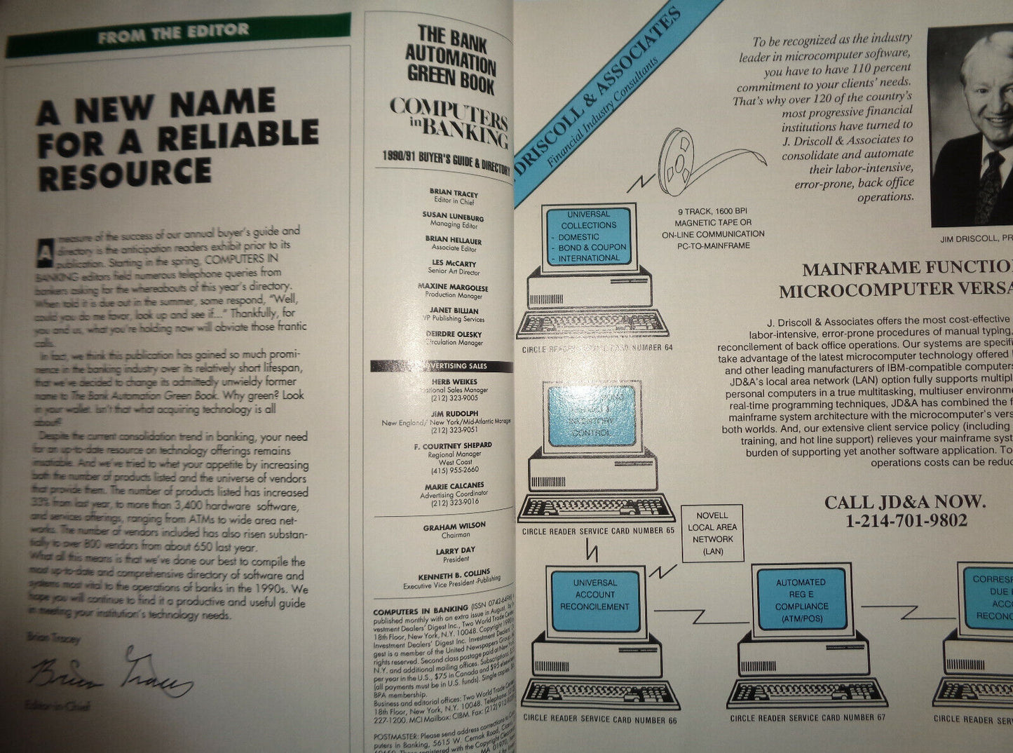 The Bank automation green book : 1990/91 Buyer's guide & directory.