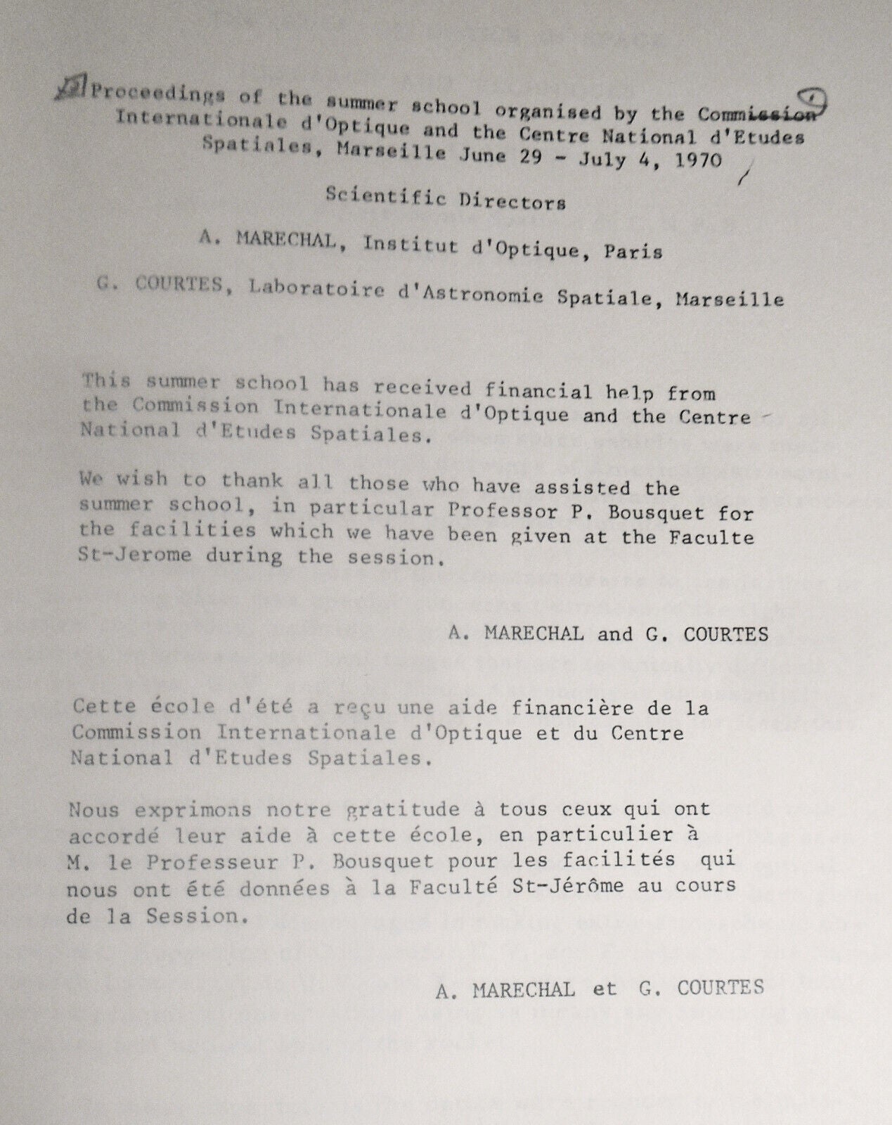 Space optics = Optique spatiale ... 1970 - Marechal, A. and Courtes G. (eds.)