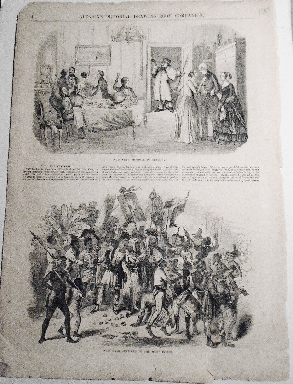 1854 New Year Festival In Germany & In The West Indies - Gleason's Pictorial