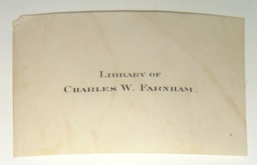 Charles W. Farnham, miniature Ex Libris Bookplate - 19th century.