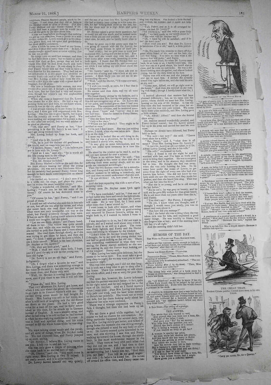 President Johnson's Last Levee At the White House... - Harper's Weekly, 1868