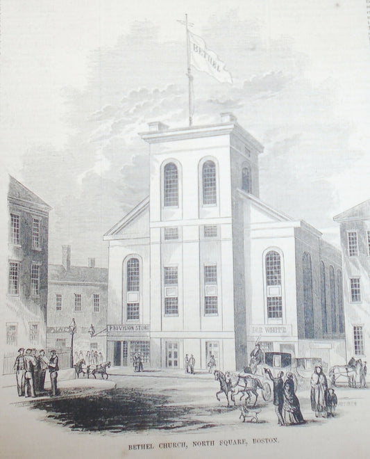 Bethel Church, Boston & Rev. Edward Taylor - Gleason's 1850s  Story & 2 Prints