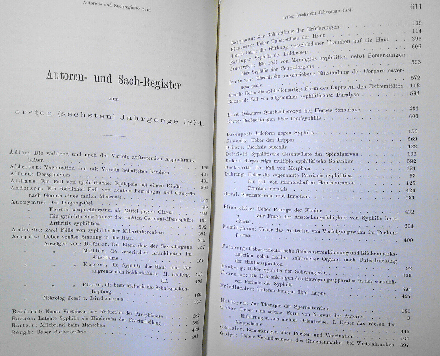 Vierteljahresschrift Fur Dermatologie Und Syphilis. I  Jahrang 1874 Viertes Heft