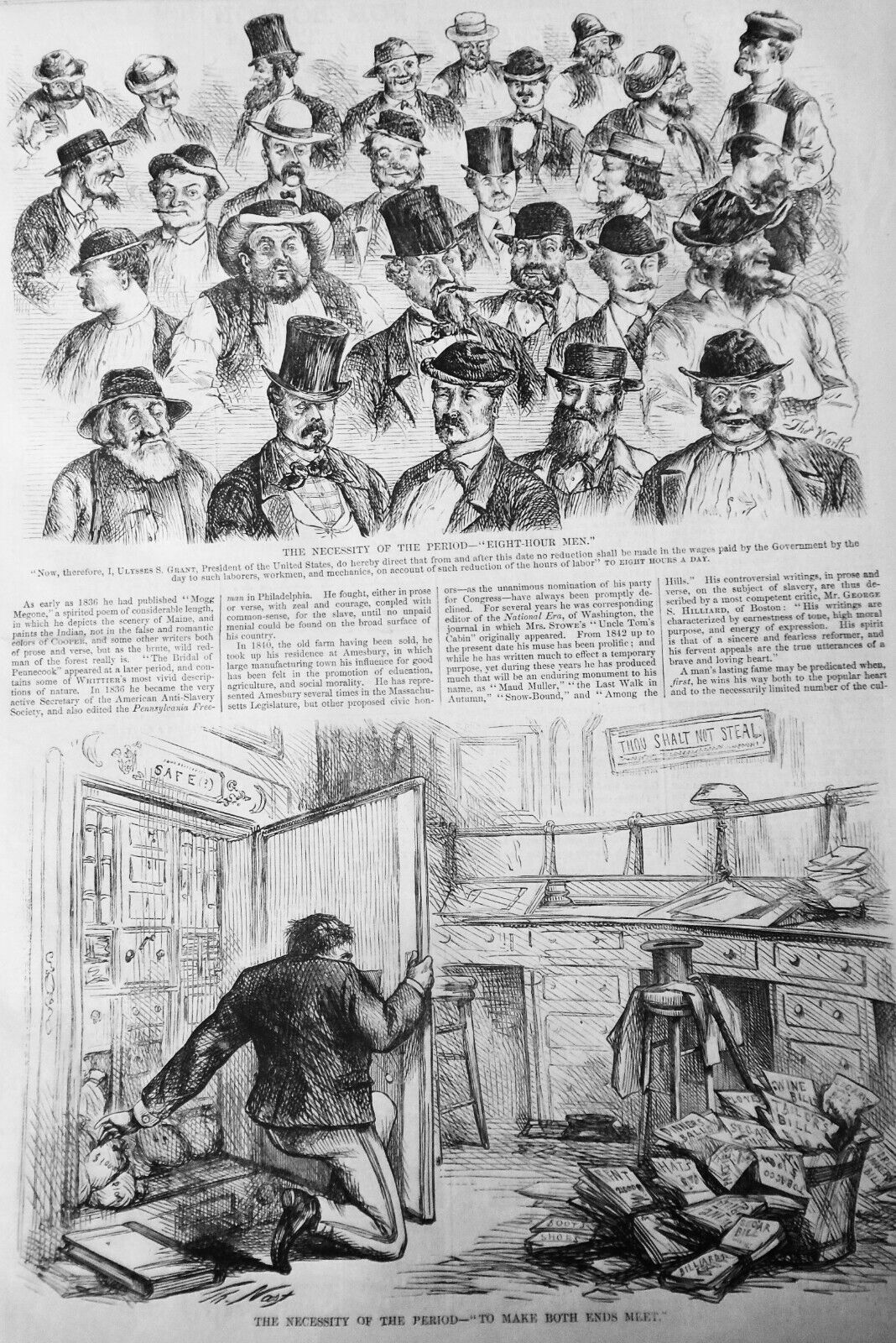 Harper's Weekly, June 12, 1869 - Sea burial ; Pilgrims on Plains; etc - Original