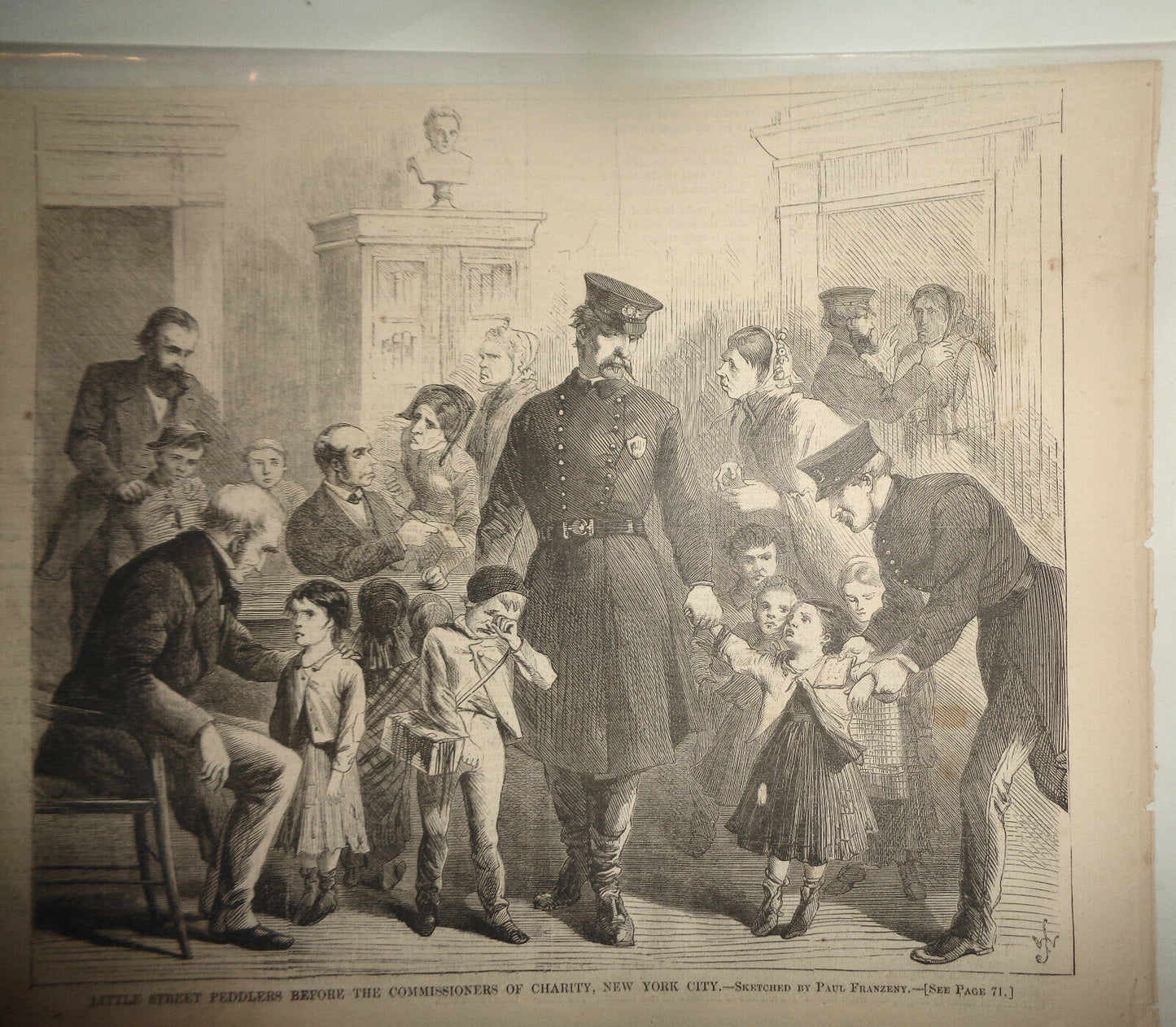New York City street kids - lot of 3 original prints - Harper's Weekly 1800s
