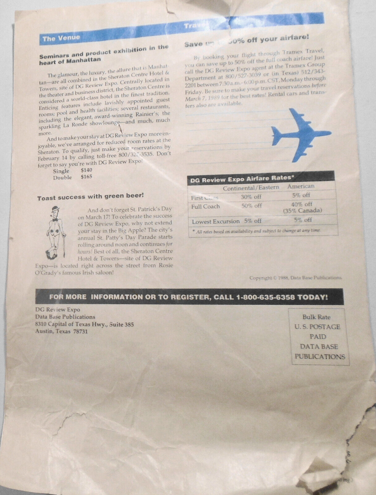 DG Review Expo  - Program -  Tradeshow and Conference - March 15 & 16, 1989. NYC