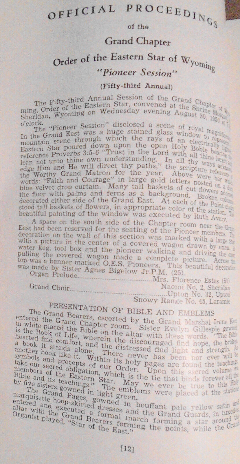 1950 Proceedings of Grand Chapter of Wyoming, Order of the Eastern Star