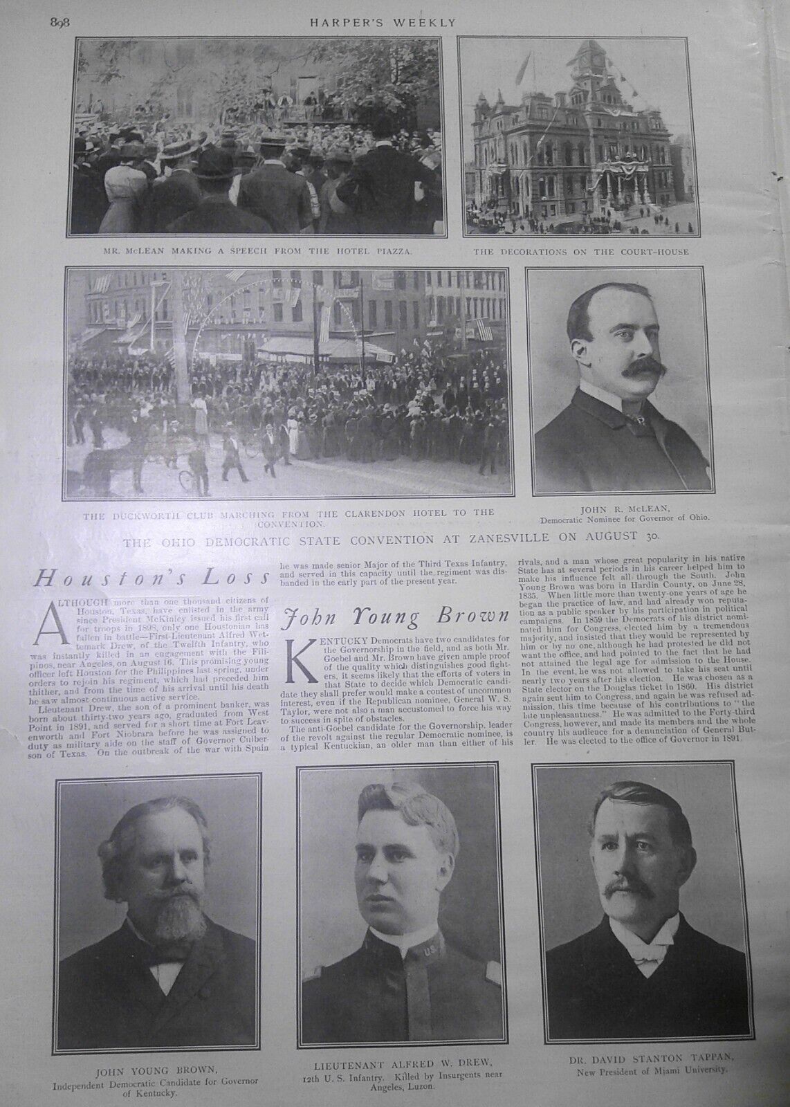 Harper's Weekly September 9, 1899. Booker T Washington on Africa; Dewey Arch etc