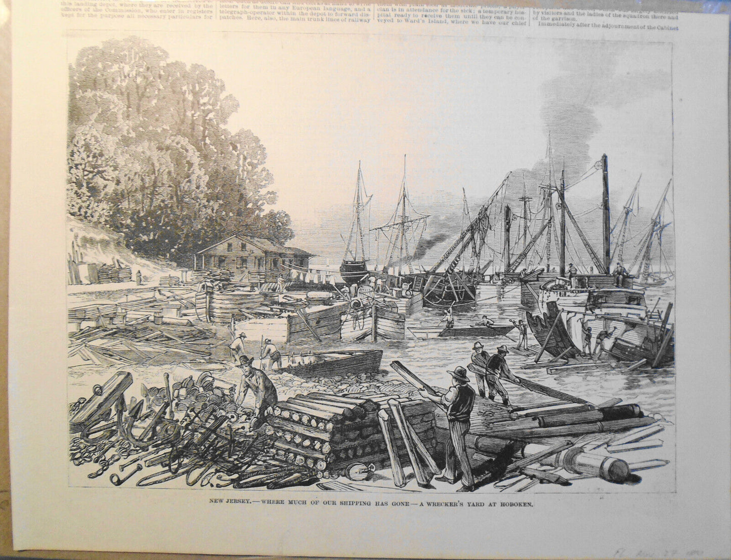 A Wrecker's Yard at Hoboken, New Jersey. Frank Leslie's, 1880