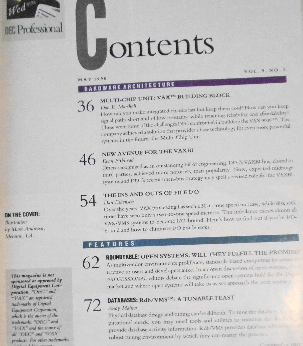 Dec Professional magazine May 1990. Hardware architecture [Digital Equipment Co]