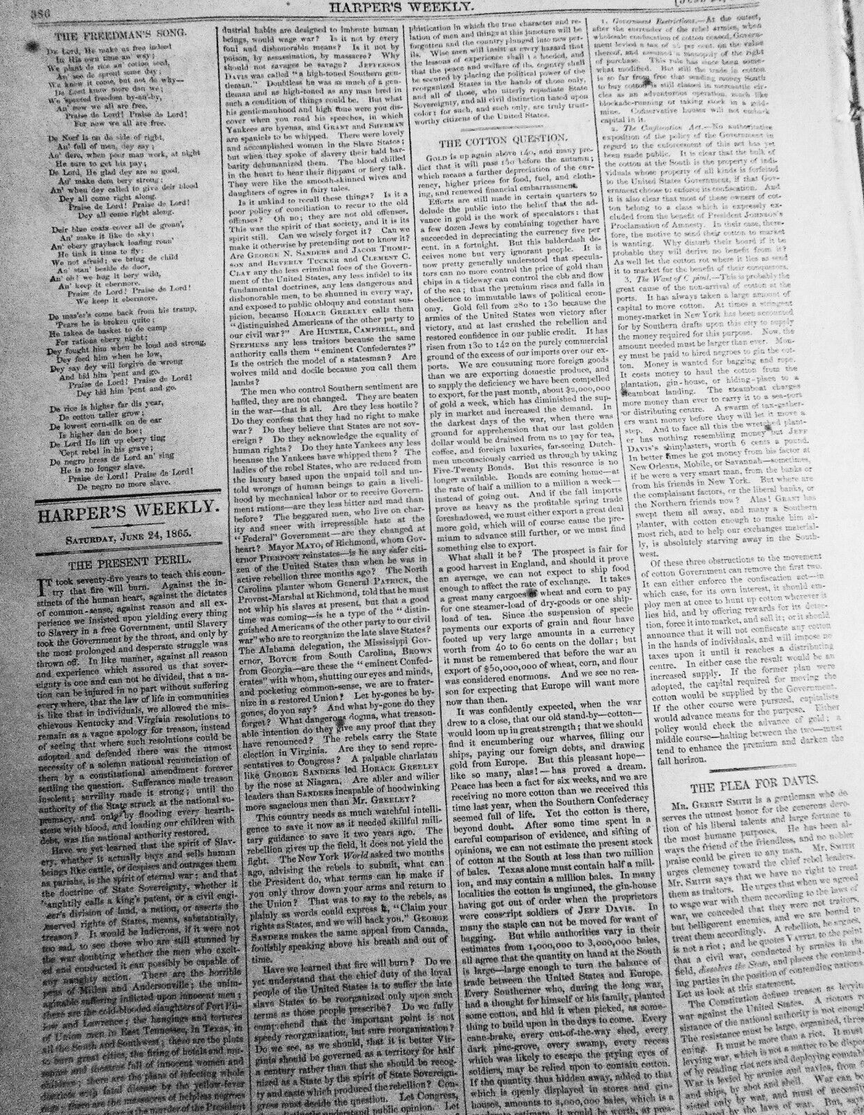 Harper's Weekly June 24, 1865 Original Complete issue - Civil War; Union Victory