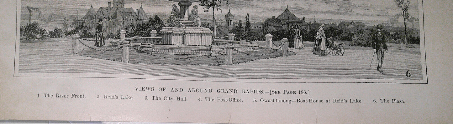 Views of and around Grand Rapids. Harper's Weekly, March 14, 1891. Original