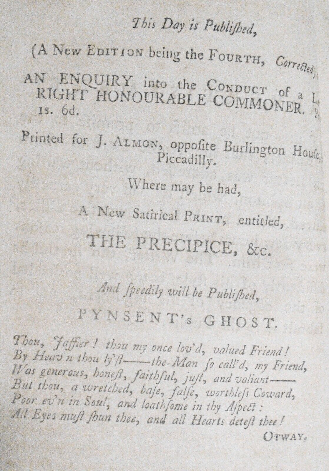 1766 Examination of the principles and boasted disinterestedness - Charles Lloyd