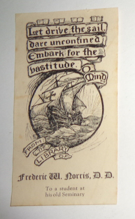 Frederic W. Norris, D.D. - Ex Libris Bookplate - early 1900'S