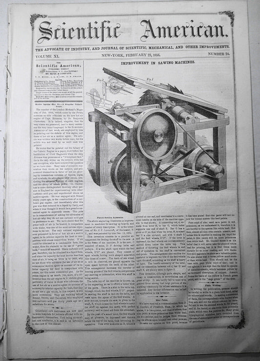 Scientific American, February 23, 1856. Original complete issue.