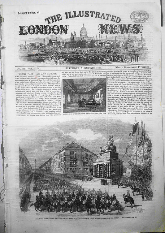 The Illustrated London News, August 20, 1859 - Paris fetes; Great Eastern saloon