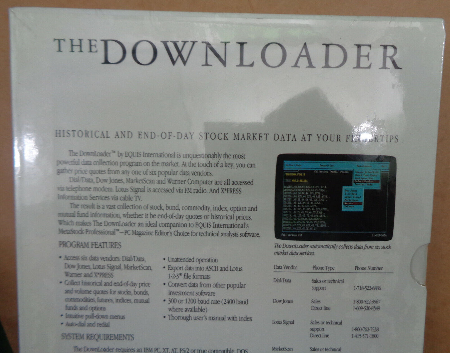 The Downloader, by Equis International 1989. IBM PC, XT, AT... BRAND NEW, SEALED