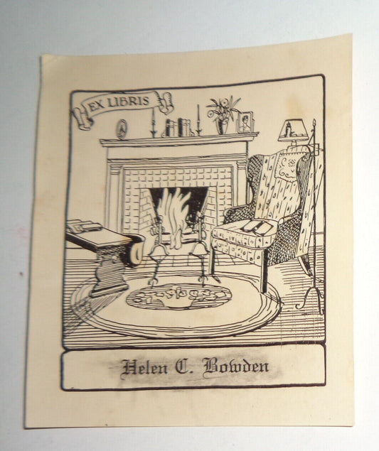 Helen C. Bowden Ex Libris Bookplate