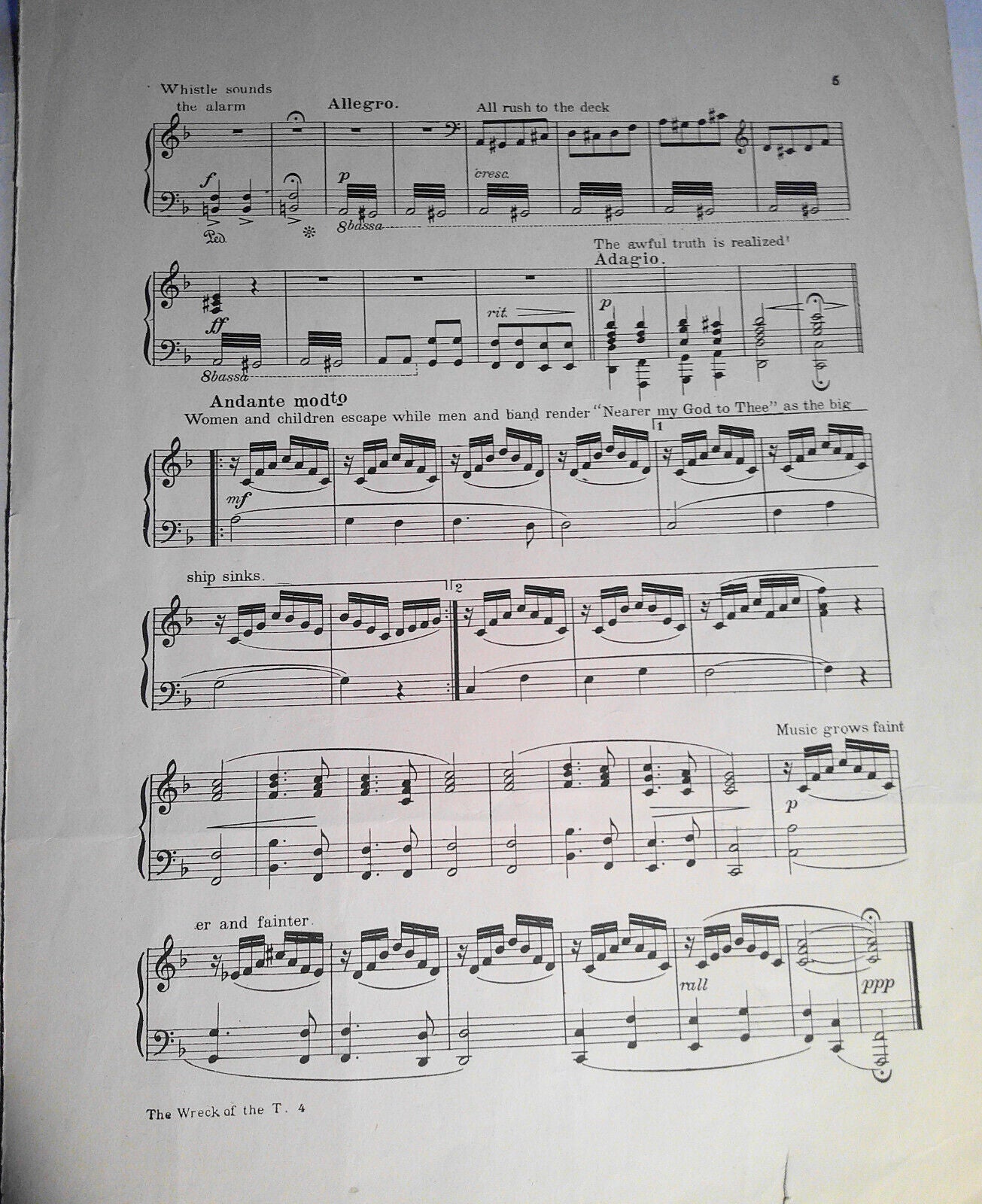 The Wreck of the Titanic, by Jeanette Forrest - sheet music, 1912 original