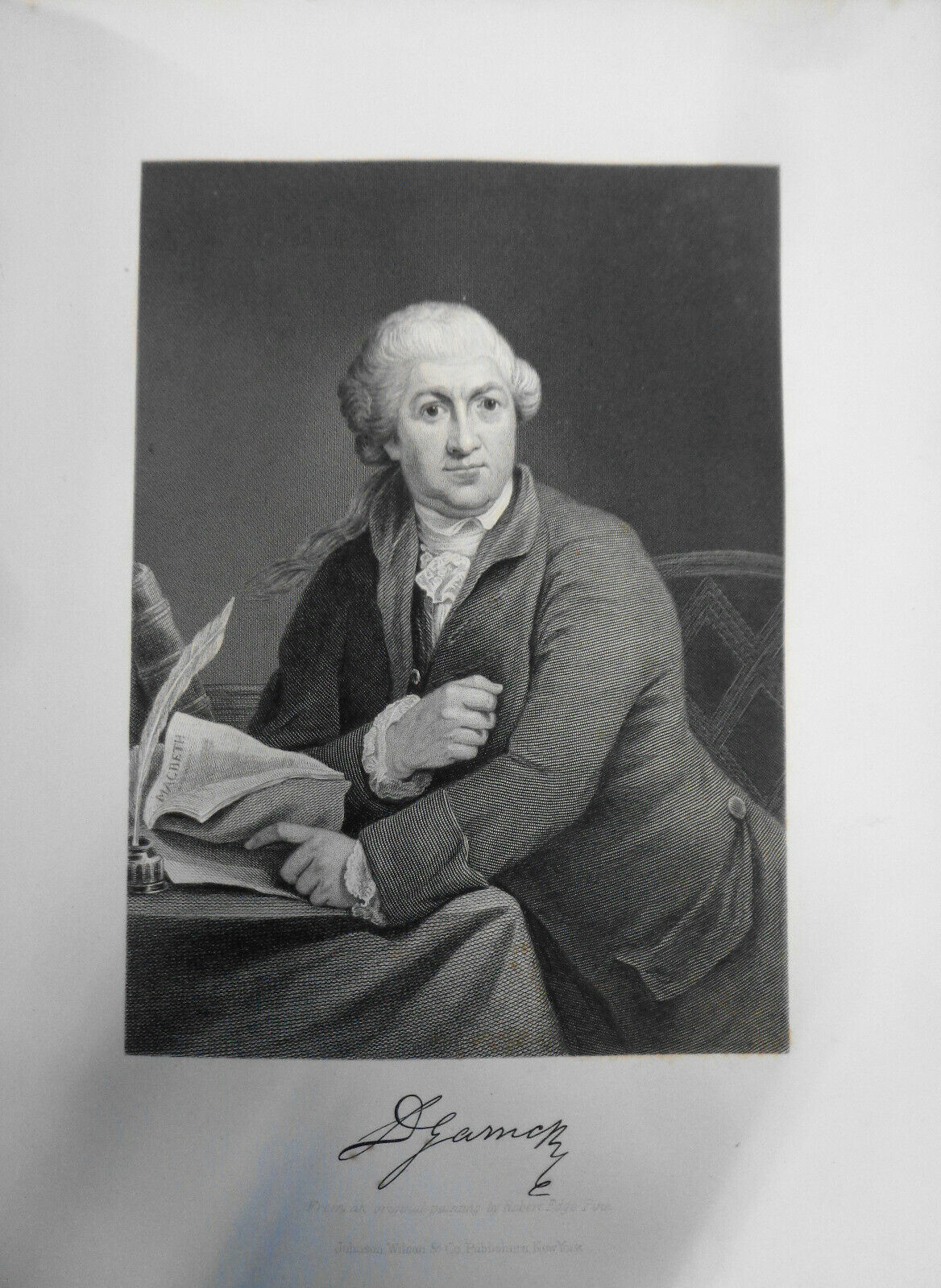 David Garrick - original portrait engraving - 1876 - Duyckinck Int'l Gallerie
