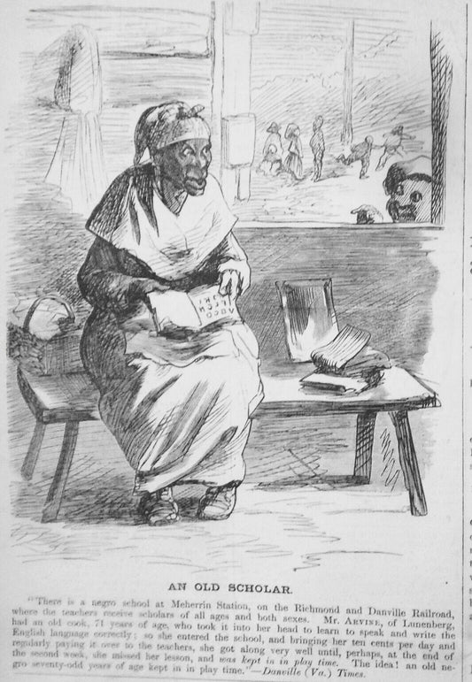 An Old Scholar. Harper's Weekly, May 21, 1870. Original cartoon.
