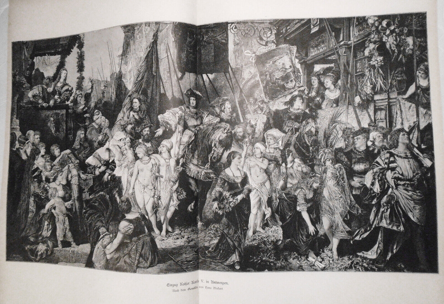 Einzug Kaiser Karls V in Antwerpen, by  Hans Makart  -- 1884 - 22 x 16" original
