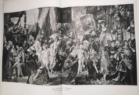 Einzug Kaiser Karls V in Antwerpen, by  Hans Makart  -- 1884 - 22 x 16" original