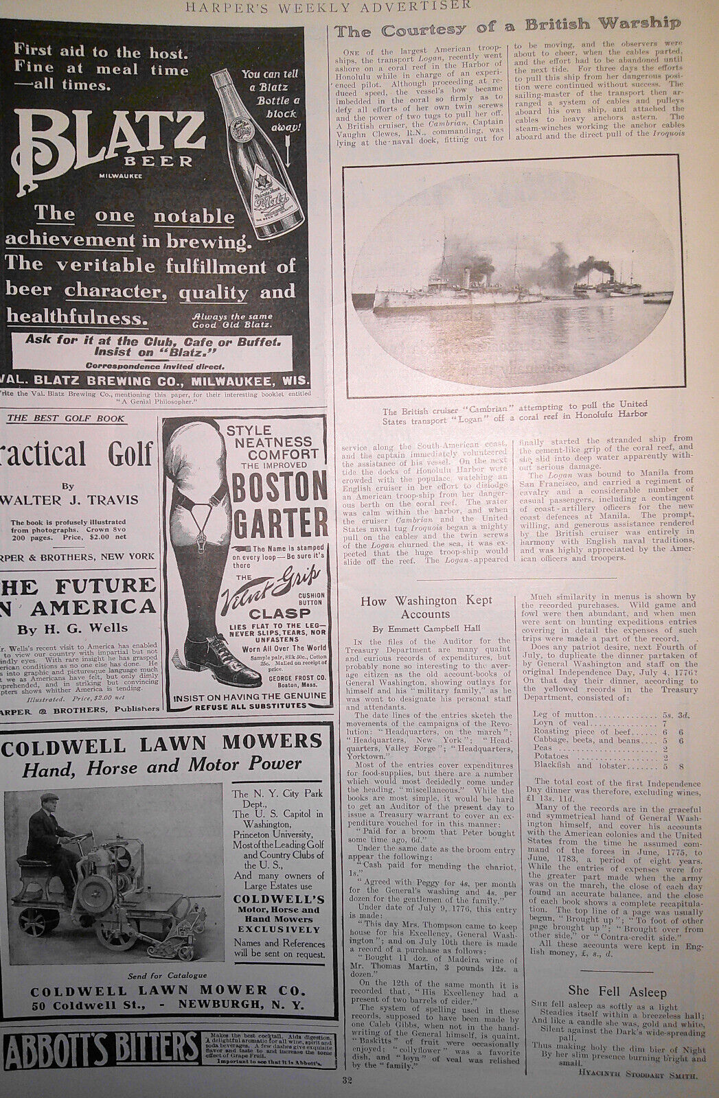Harper's Weekly April 17,  1909.  The Wright Brothers fly for King Edward; etc