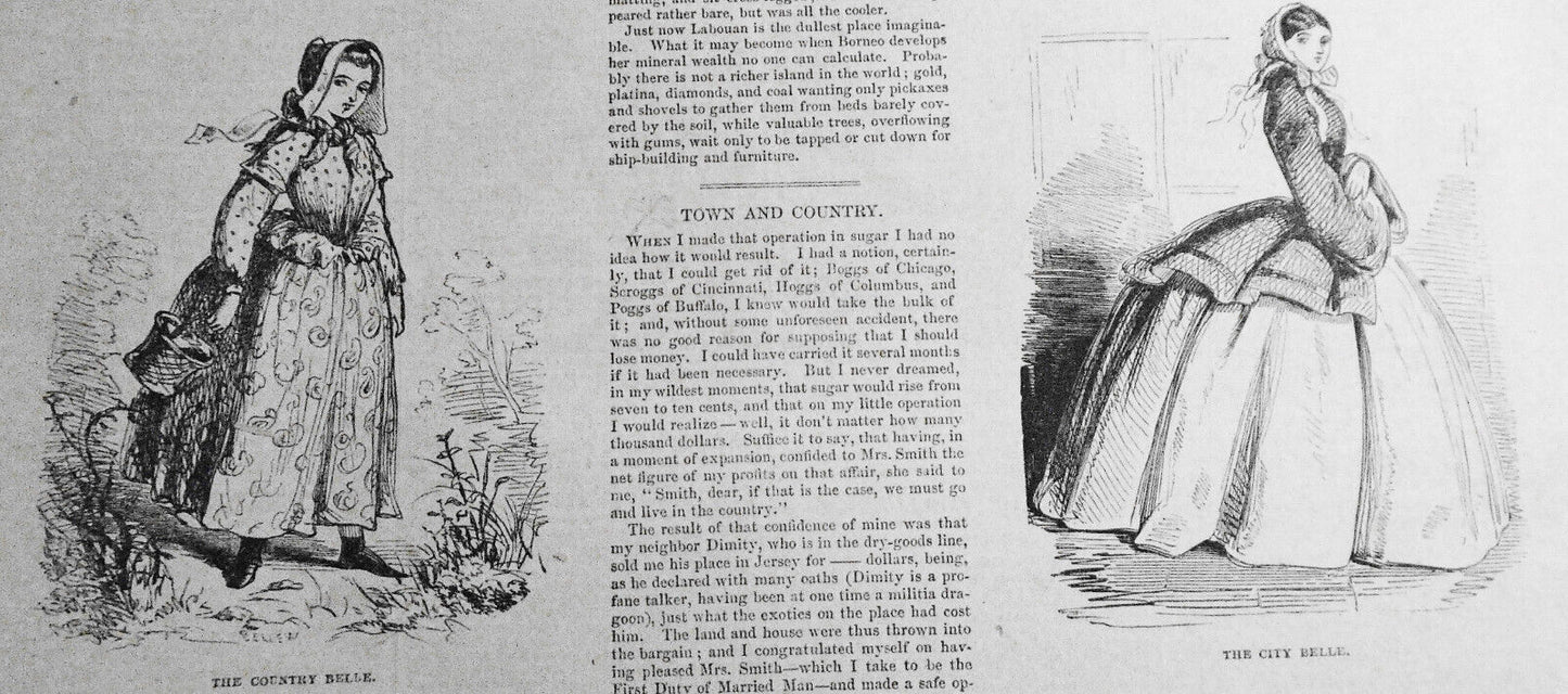 Town And Country - Story & 6 Prints - Harper's Weekly - February 6, 1858