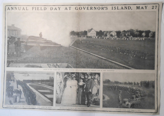 1908 Annual Field Day at Governor's Island, NY - Saturday Evening Mail original