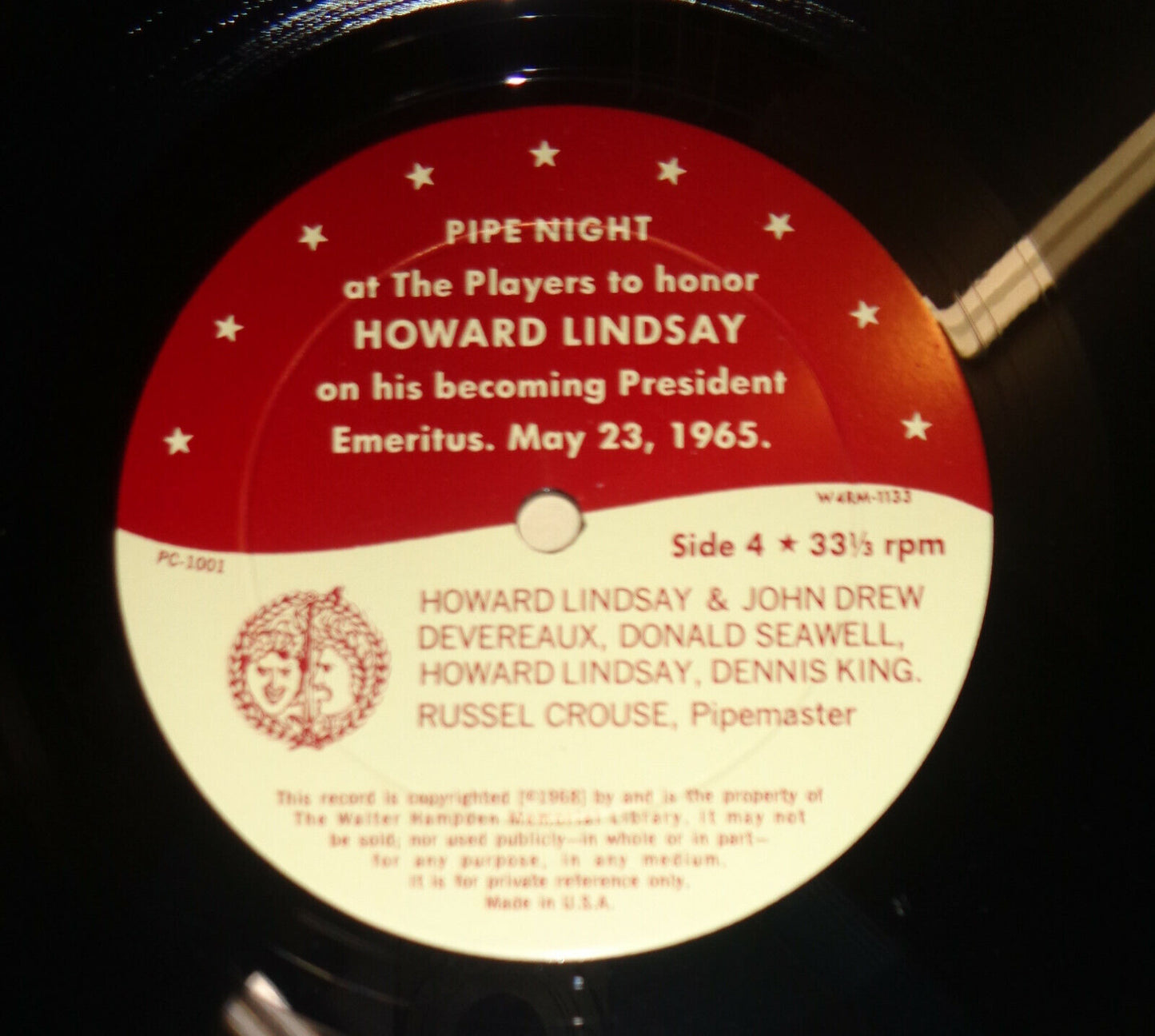 PIPE NIGHT AT THE PLAYERS HONORING HOWARD LINDSAY - 2 LPs SET. 1968.