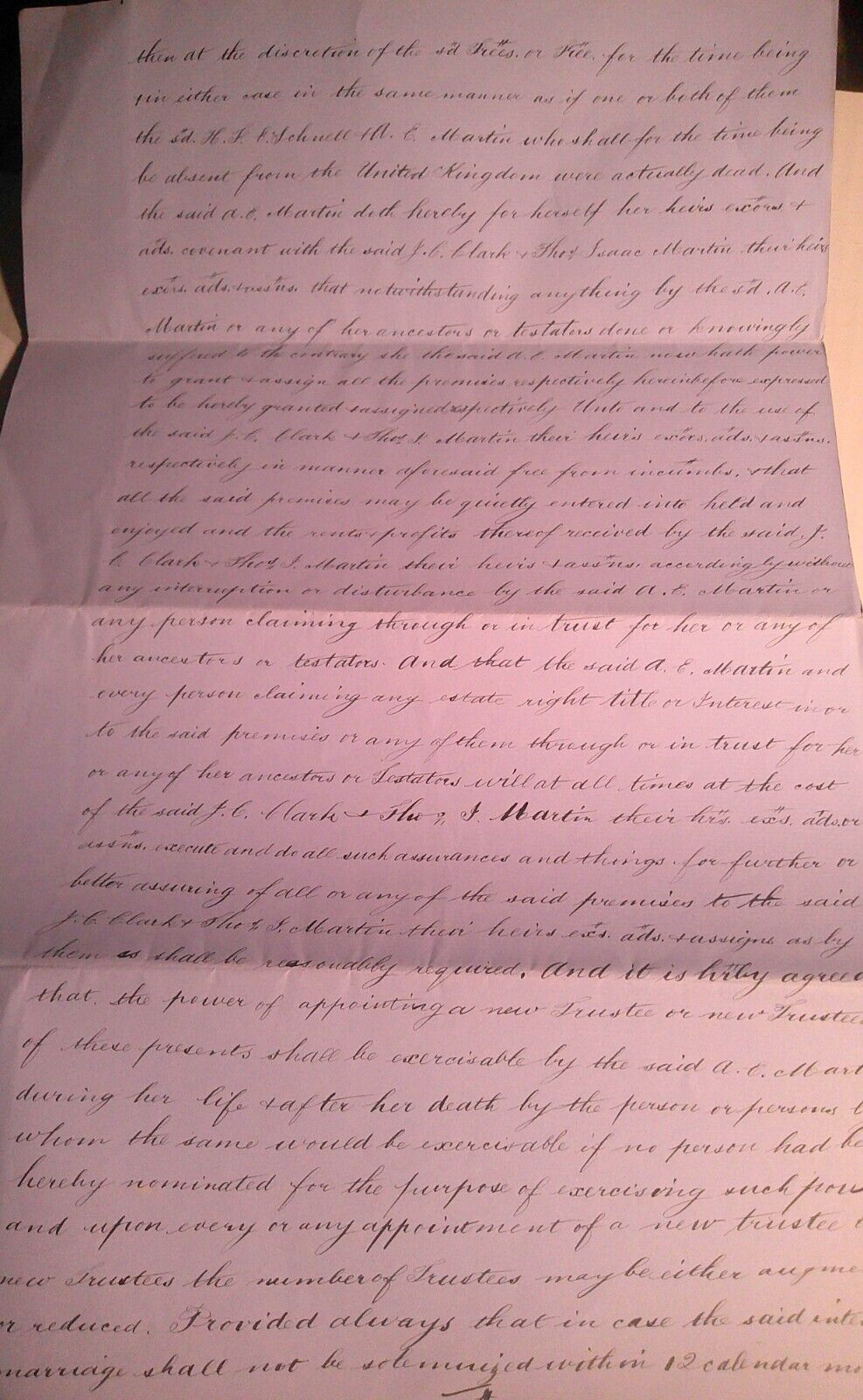 1880 Conveyance of Hereditaments Hereford, England. Miss A E Martin to Colbatch